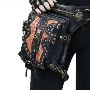 오토바이힙색 가죽허리가방 오토바이힙섹 레그백