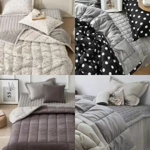 마샤홈 국내산 겨울 포근한 반전 이불 극세사 차렵이불 패드 베개커버
