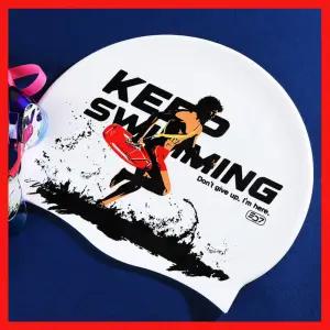 수영강습반 스타트 편한 수모 인명구조대 맨 일러스트 실리콘 수모 화이트 머리안젖는 강습