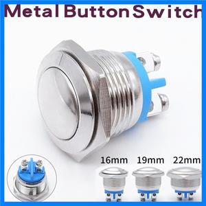 금속 푸시 버튼 스위치 16mm 19mm 22mm 1NO 순간 재설정 자체 나사 고정 터미널 방수 자동차 엔진 초인종 P