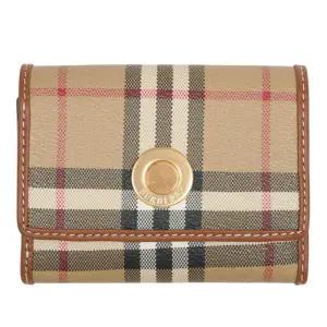 체크 패턴 폴디드 버튼 클로저 카드지갑 8109800 A9534 VNTG CHK BRIAR BROWN