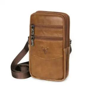 (옵션 라이트브라운)남서 미니 메신저백 가방 가죽 데일리 크로스백