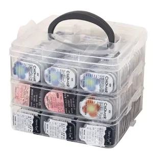 다층 일회용 렌즈 수납 케이스 손잡이형 정리함