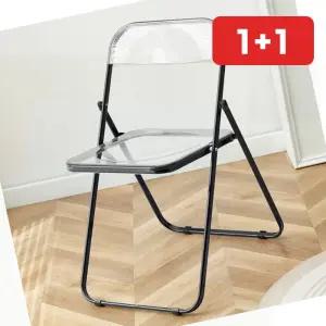 투명의자 카페용 접이식 아크릴 디자인 의자 (1+1)