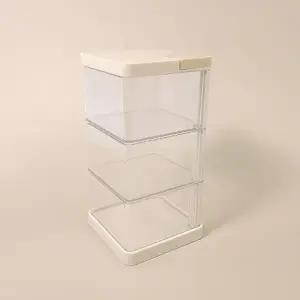 ( )화장대 3단 정리함 회전형 케이스 악세사리 수납함 투명 소품 보관 다용도 박스