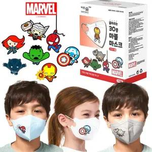 어린숨 디즈니 마블 어벤져스 30종 어린이 마스크 소형 유아 30매 초등학생 캐릭터 아