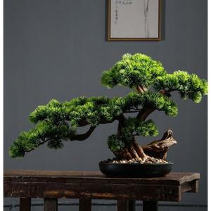 녹색식물 인조 분재 장 조경 거실 로비 67x30x54cm 귀한 사무실 인조소나무