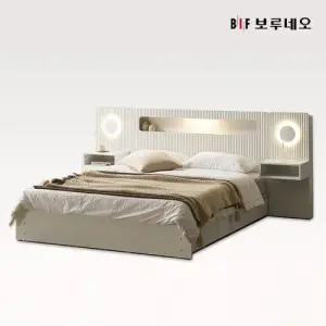 [보루네오하우스]앳홈 라라 호텔 LED 3단 서랍수납 침대+독립매트리스 Q (패널미포함)