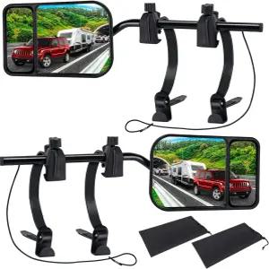 유니버설 견인 거울 - 견인용 미러 익스텐더 클립온 차량용 트럭 트레일러 RV용 360도 회전 조절 가능한