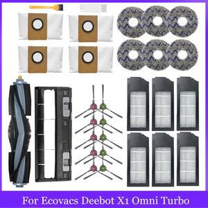 Ecovacs Deebot 터보 액세서리 필터 걸레 HEPA 브러시 먼지 진공 봉투 부품 X1 청소기 청소 메인 옴니