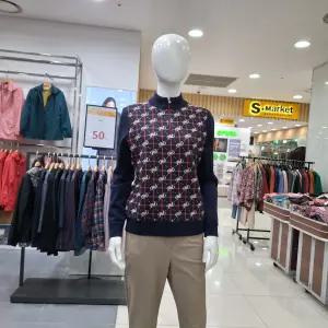 융본딩 자카드 반집업 풀오버  1K83432-2US