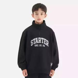 [스타터 블랙라벨 키즈]반집업 그래픽 맨투맨 (블랙) ST253IMM04_BLK