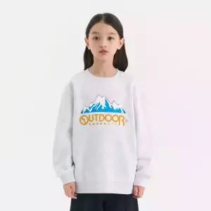 [아웃도어 프로덕트 키즈]아웃도어 그래픽 기모 맨투맨 (멜란지 화이트) OD254IMM02_MWH
