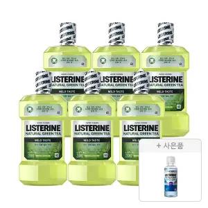 리스테린 그린티 마일드, 250ml, 6개 + 증정(캐비티케어 마일드 100ml,1개)