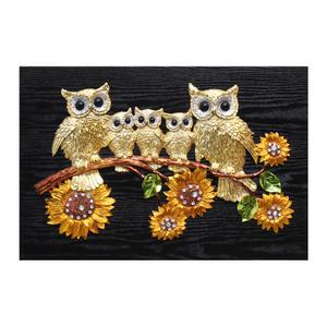 돈들어오는그림 해바라기골드부엉이-대형 풍수지리 입체액자 의미 센스있는 집들이결혼선물 주방현관디자인