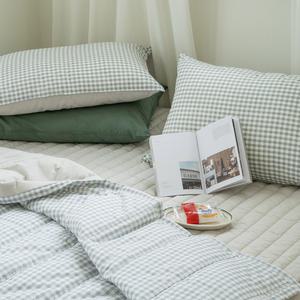 플로라 인디체크 순면 간절기 차렵이불 4컬러