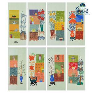 [율아트] 책거리도 책가도 39종 민화 도안 본그림 그리기 색칠하기 꽃 그림 액자 제작 컬러링 원데이클래스