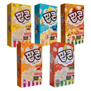 사조 전자렌지용 로하이 팝콘 5가지맛 80gX10봉 (5통) 간식 과자 달콤한 카라멜 치즈 버터 맛