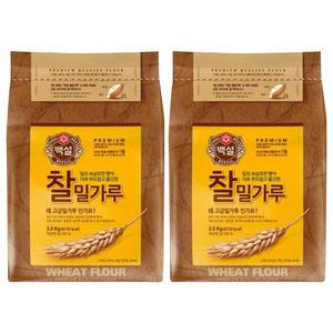 백설 찰밀가루, 2.5kG, 2개