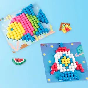 플레이콘 픽셀 아트 (5개입) 만들기 물고기 우주선 부조액자 물로 붙이는 수수깡 집중력 수업교구 돌봄교실