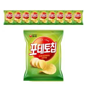 농심 포테토칩 오리지널, 60g, 10개