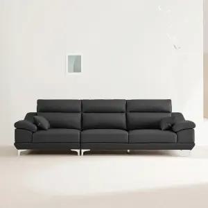 동서가구 뉴테라 천연면피가죽 4인 소파(스툴미포함) DF921806