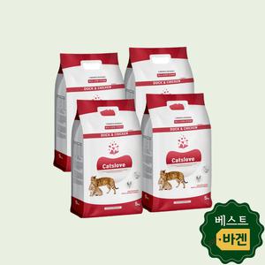 캣츠러브 고양이사료 길고양이 집고양이 전연령 대용량 오리 치킨 사료 20kg