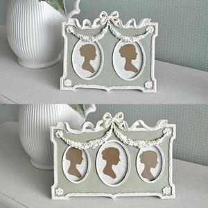 [꼬떼따블] 리본 화이트 그레이 액자 - 3구 K281041