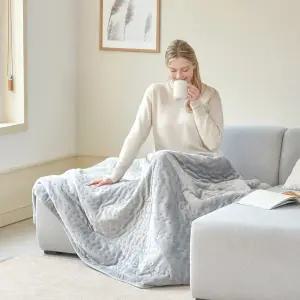 2인용 극세사 전기담요 FE242 캠핑 사무실 대형 그레이