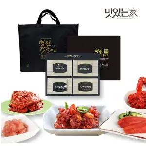 대한민국 수산식품 명인 이금선 젓갈4종세트 가자미식해+백명란젓+씨앗젓갈+명란젓골드 400gX4)