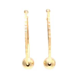 [비앤비골드] 18K 데일리 컷팅 볼볼 원터치 링귀걸이 L 한쌍 PNE29506