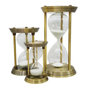 고급형 앤틱 인테리어 장식 원형 모래시계 브론즈칼라 메탈 카페장식 아날로그 타이머