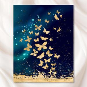 황금 나비 그림 액자 대형 캔버스 포스터 거실 침실 사무실 풍수 인테리어 집들이 개업 선물