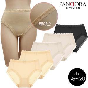 [비비안][무료배송]비비안 판도라009 빅사이즈 레이스 모달 스판 세미 맥시 팬티 5종