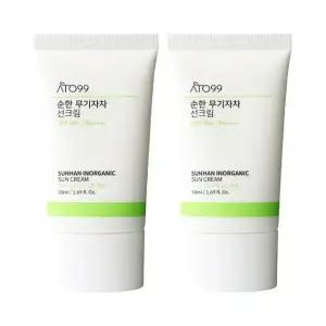 [내일도착] 아토99 순한 무기자차 선크림 SPF50 자극 눈시림 없는 비건 썬크림 50ml