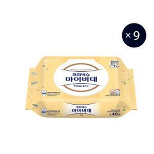 NEW 마이비데 키즈 캡형 40매 X 9팩 /화장실용 물티슈/배변훈련 | 크리넥스 | 엠보싱 개운한 화장지 클린케