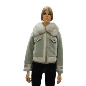 [에고이스트] 배색 스웨이드 카라 폭스 무스탕  EP4MZ-560