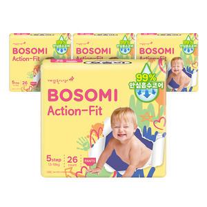 NEW 보솜이 액션핏 팬티 기저귀, 특대형, 26매, 4팩, 1개(104매)