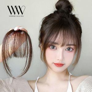 100% 인모 앞머리가발 붙임머리 부분 감쪽이 헤어피스 시스루 가발