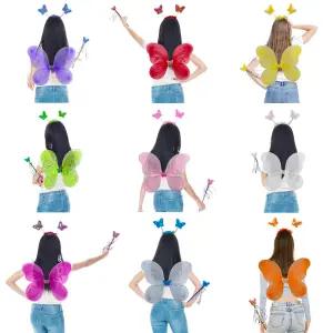 나비 날개머리띠봉 세트 파티 소품 코스프레 요정 마법봉 의상