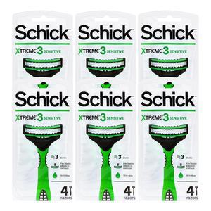 쉬크 익스트림3 휴대용 일회용 면도기 4입 X 6개