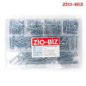 [지오비즈]접시머리 직결피스 7종세트 백색 210pcs/철판 알루미늄 목재 목공 나사못 스텐피스 스크류피스