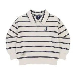 [캉골키즈]세미 크롭 스트라이프 스 셔츠 RA 0105 네이비