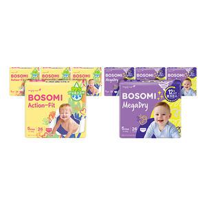 NEW 보솜이 팬티기저귀 특대형 액션핏 26입, 4팩, 1개 + 메가드라이 26입, 4팩, 1개