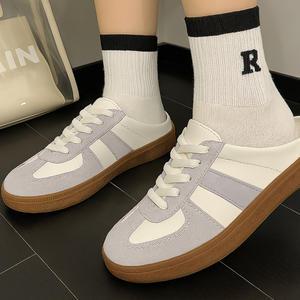 여성 뮬 슬리퍼 여름 샌들 통굽 블로퍼 스니커즈 운동화 가벼운 발편한 슬립온 사무실 키높이 캔버스 로퍼