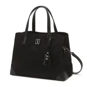 [닥스](센텀시티점)DCBA5F053BK [벨포드] 블랙 크로커 소가죽 배색 나일론 토트백 M