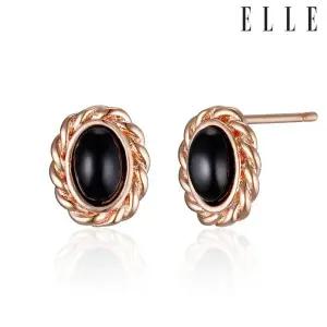 [엘르주얼리] 14K GF 엘라 오벌 오닉스 귀걸이 ELGPEE499