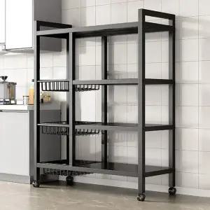 아트박스/가구느낌 본3주방선반 4단 800 전자렌지 밥솥다이 다용도 수납