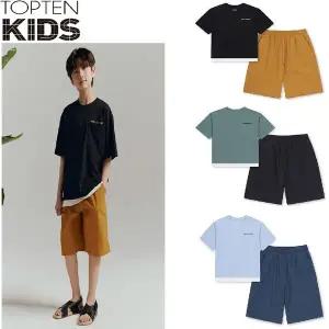 [탑텐키즈](하남점)남아) 쿨에어 코튼 포켓티 화섬 쇼츠 셋업 MKF3IP1001