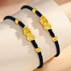 비휴 소원 끈 재물 팔찌 행운 액막이 사업 불교 소망 염원 상승 운 금 복 염주 호안석 24k 18k